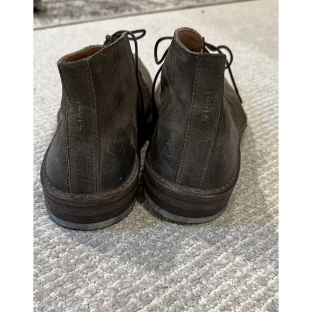 Levi’s Premium Made In Italy Men’s Dress Shoes Boots Ankle Green Brown Lace Up - Picture 7 of 7